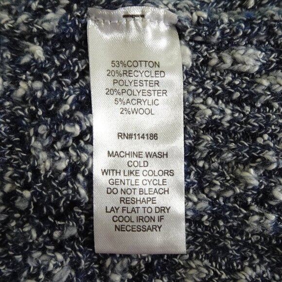 Frye Open Front Cardigan Sweater Women's Size L Blue Marled Knit - Picture 8 of 8